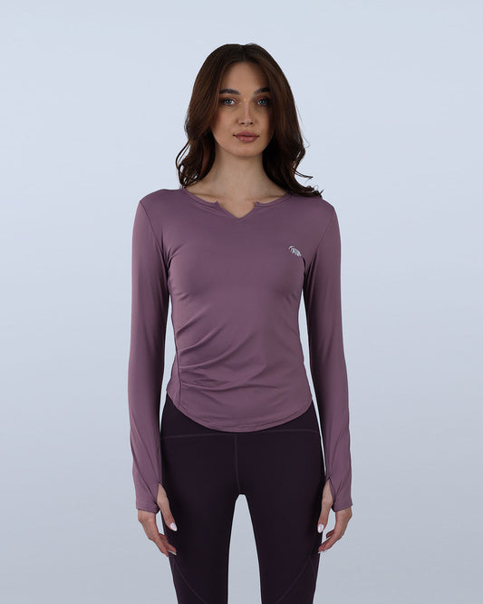 Purple Blush Elegance Long-Sleeve Active Top