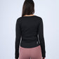 Black Blush Elegance Long-Sleeve Active Top