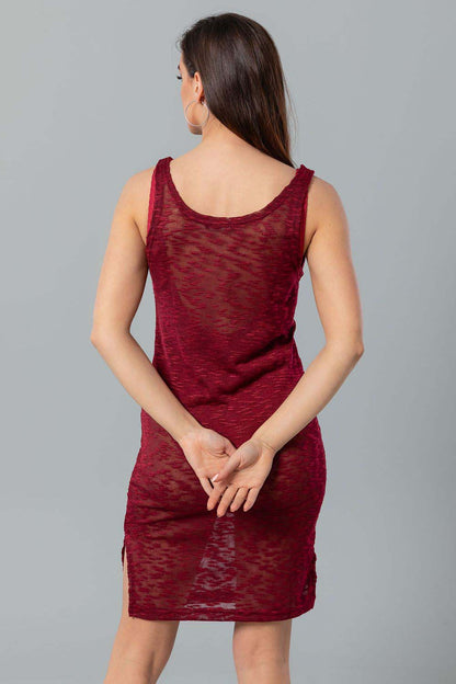 Side Slits Sleeveless Knitted Cover-up - كوفر أب محبوك بدون أكمام بفتحات جانبية