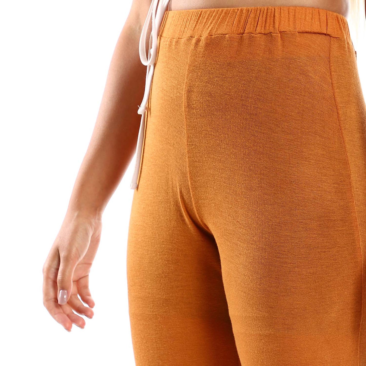 Slip-on Flare Fit Solid Pants - بنطلون سادة سهل الارتداء بقصة واسعة