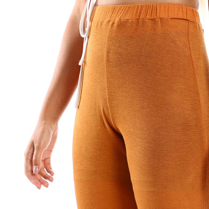 Slip-on Flare Fit Solid Pants - بنطلون سادة سهل الارتداء بقصة واسعة