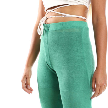 Slip-on Flare Fit Solid Pants - بنطلون سادة سهل الارتداء بقصة واسعة