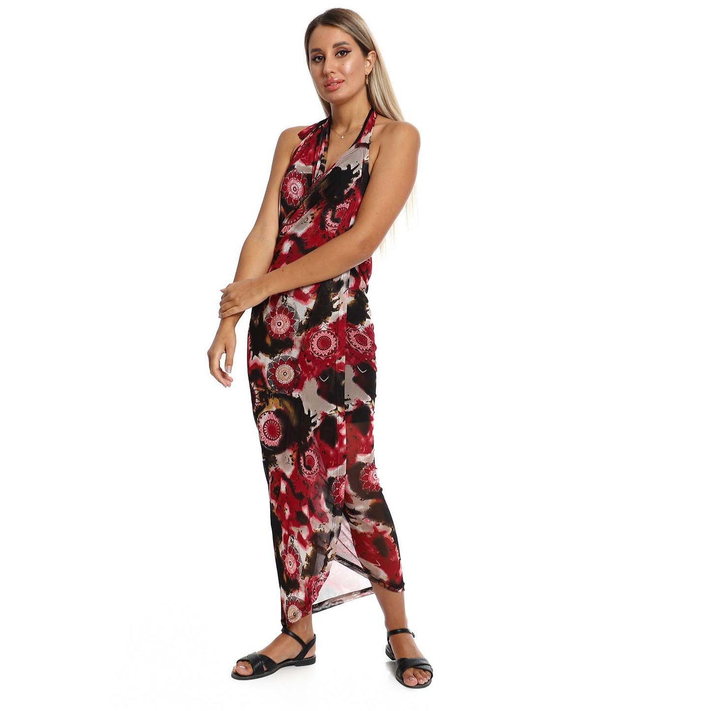 Printed Round Collar Cover-up - كوفر أب بياقة مستديرة مطبوع