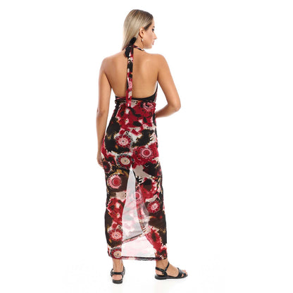 Printed Round Collar Cover-up - كوفر أب بياقة مستديرة مطبوع