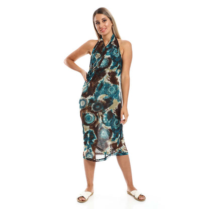 Printed Round Collar Cover-up - كوفر أب بياقة مستديرة مطبوع