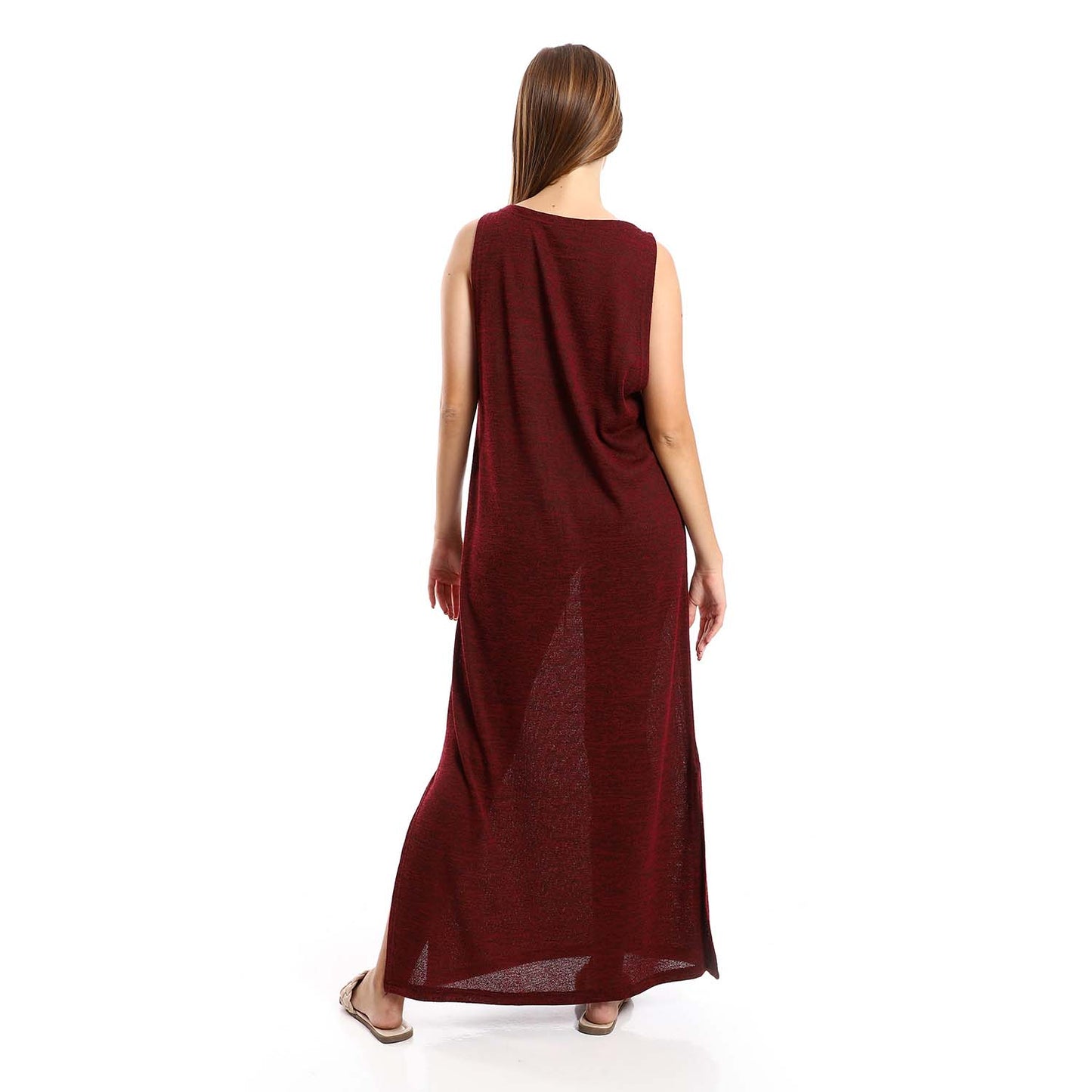 Sleeveless Cover-up with side Slits - كوفر أب بدون أكمام وفتحات جانبية