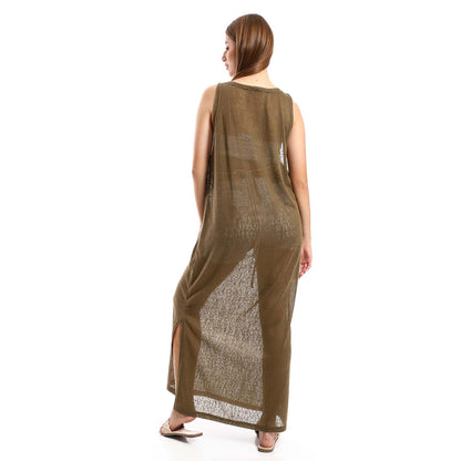 Sleeveless Cover-up with side Slits - كوفر أب بدون أكمام وفتحات جانبية
