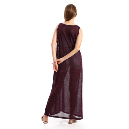 Sleeveless Cover-up with side Slits - كوفر أب بدون أكمام وفتحات جانبية