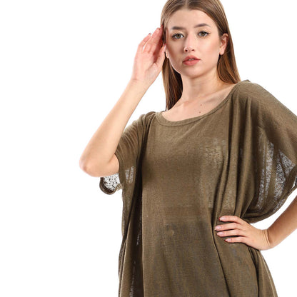 Solid Pattern Cover-up with Fringes - كوفر أب سادة بشراشيب