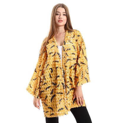 Eyelash Long Sleeves Kimono - كيمونو بأكمام طويلة