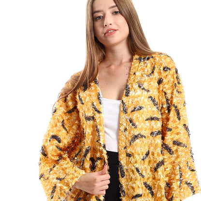 Eyelash Long Sleeves Kimono - كيمونو بأكمام طويلة