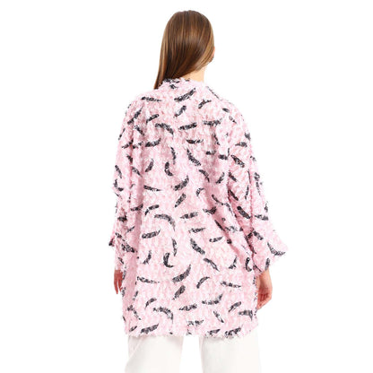 Eyelash Long Sleeves Kimono - كيمونو بأكمام طويلة