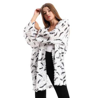 Eyelash Long Sleeves Kimono - كيمونو بأكمام طويلة
