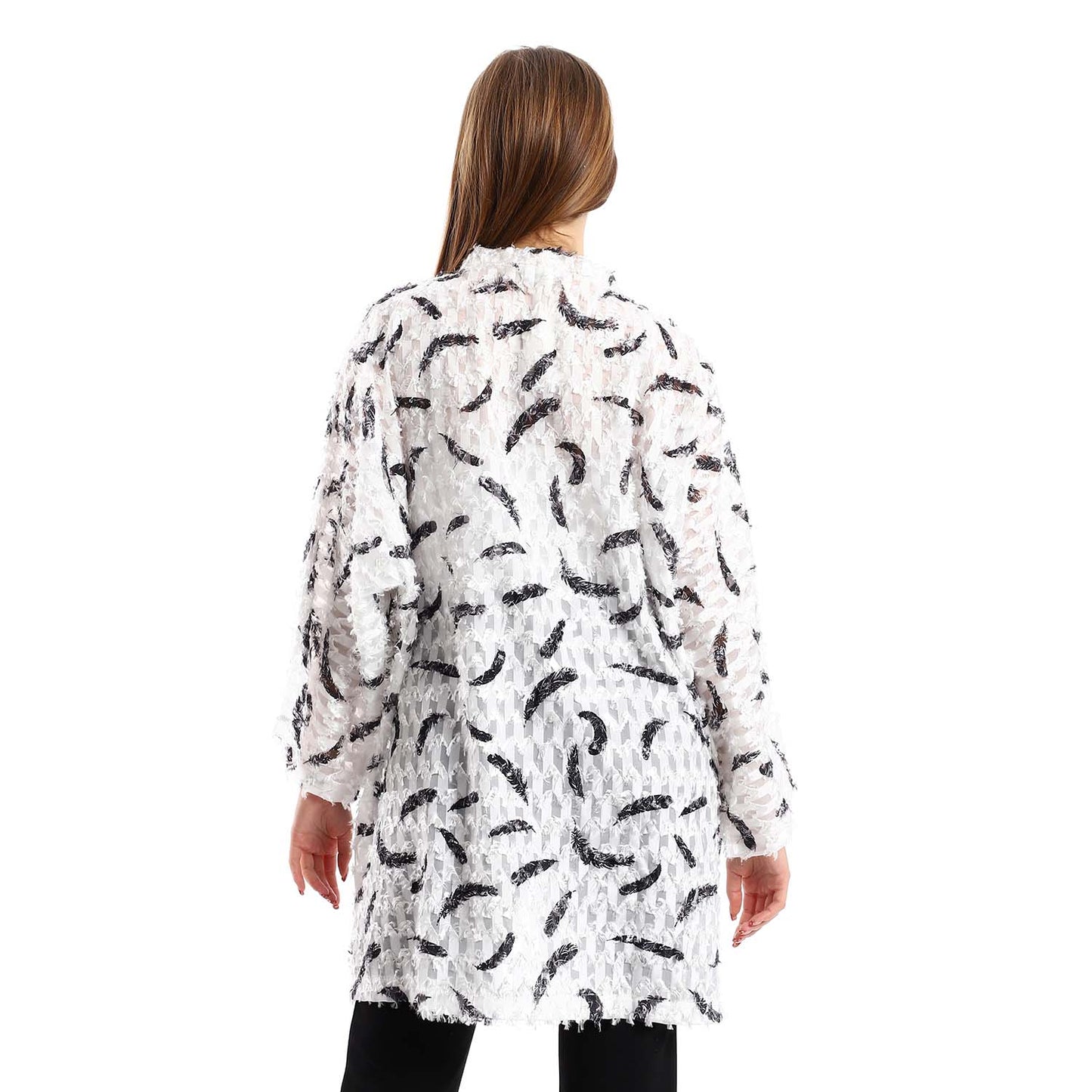 Eyelash Long Sleeves Kimono - كيمونو بأكمام طويلة