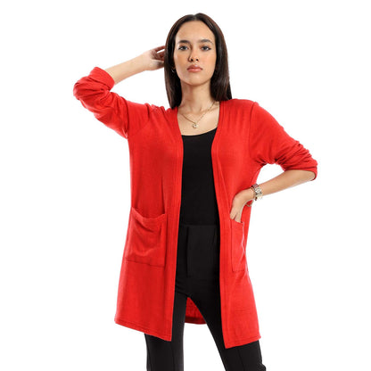 Long Sleeves Slip-on Cardigan - كارديجان سهل الارتداء بأكمام طويلة