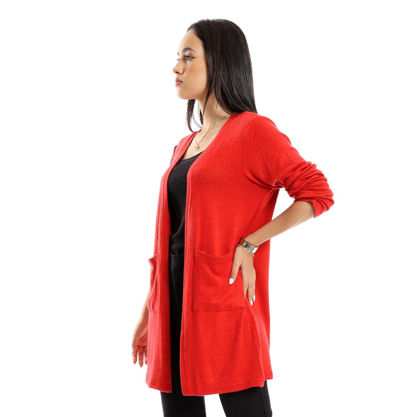 Long Sleeves Slip-on Cardigan - كارديجان سهل الارتداء بأكمام طويلة