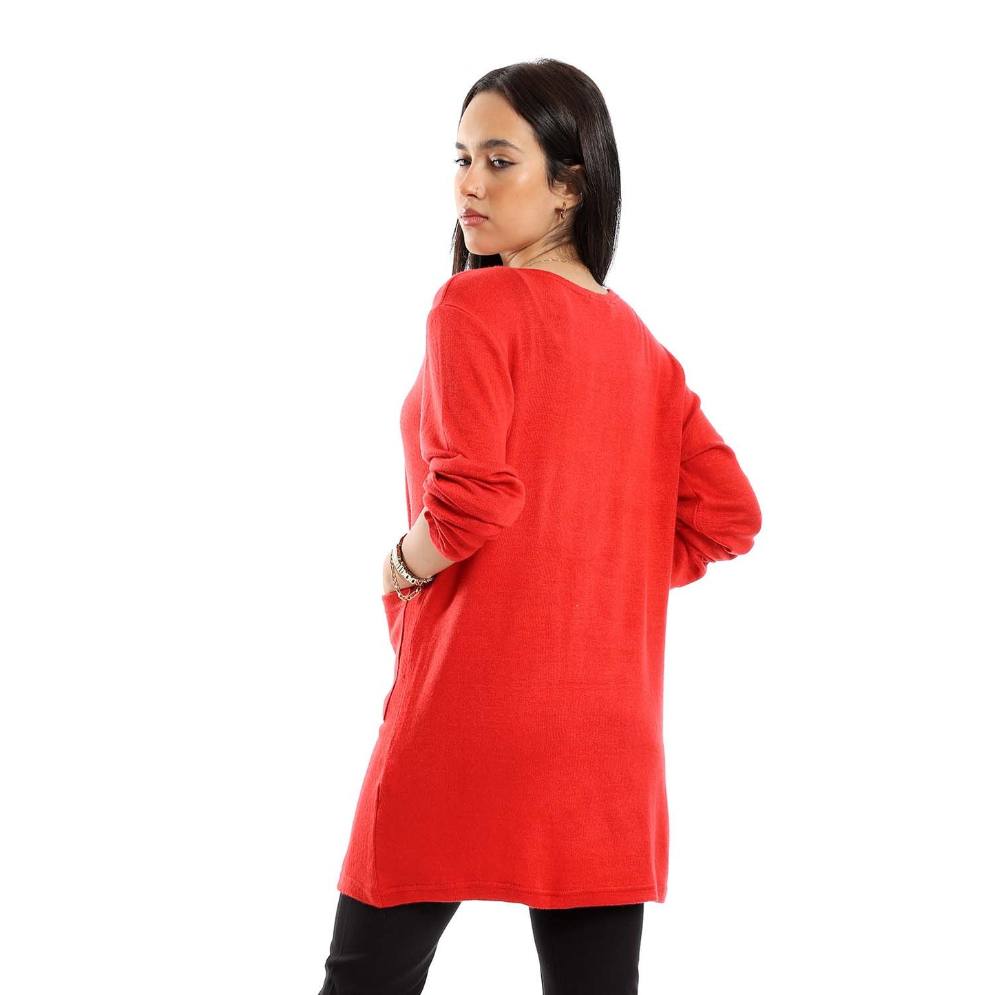 Long Sleeves Slip-on Cardigan - كارديجان سهل الارتداء بأكمام طويلة