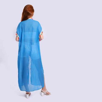 Summer Lace Cover-up with Side Slits - كوفر أب دانتيل بفتحات جانبية