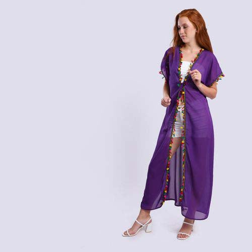 Summer Lace Cover-up with Side Slits - كوفر أب دانتيل بفتحات جانبية