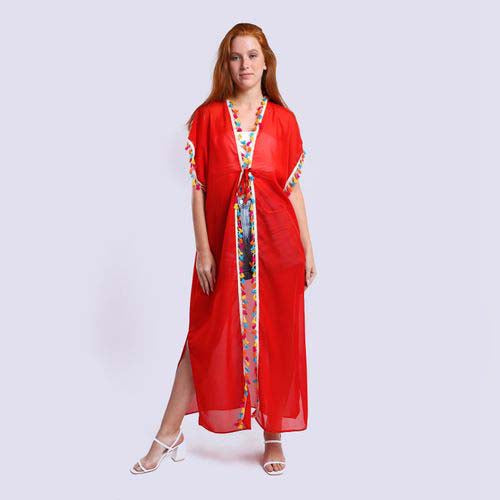 Summer Lace Cover-up with Side Slits - كوفر أب دانتيل بفتحات جانبية