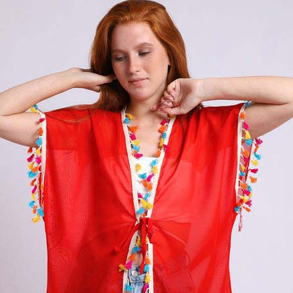 Summer Lace Cover-up with Side Slits - كوفر أب دانتيل بفتحات جانبية