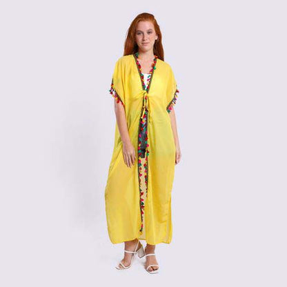 Summer Lace Cover-up with Side Slits - كوفر أب دانتيل بفتحات جانبية