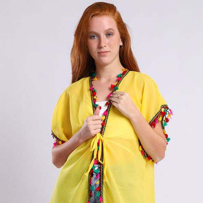 Summer Lace Cover-up with Side Slits - كوفر أب دانتيل بفتحات جانبية