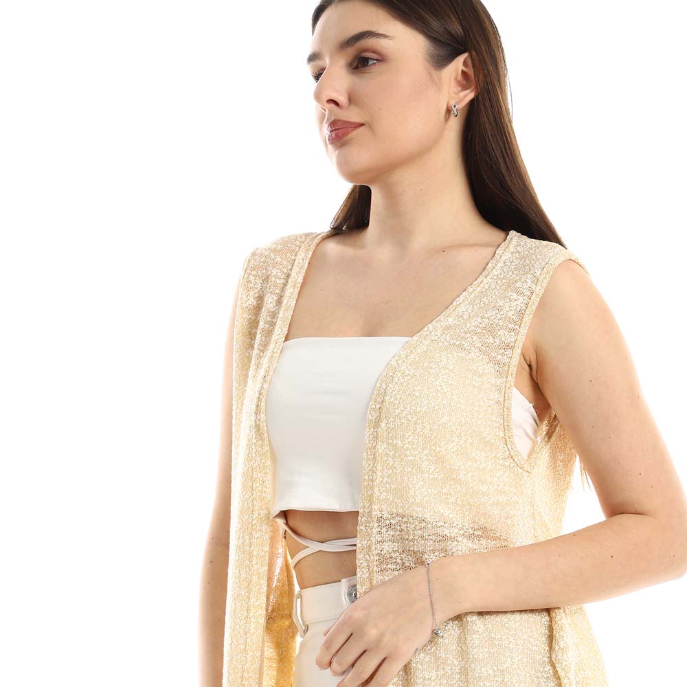 Side Slits Patterned Cardigan - كارديجان منقوش بفتحات جانبية