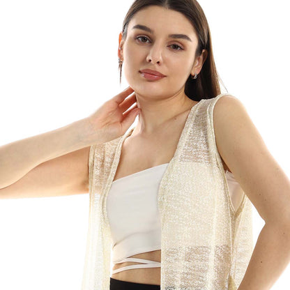 Side Slits Patterned Cardigan - كارديجان منقوش بفتحات جانبية