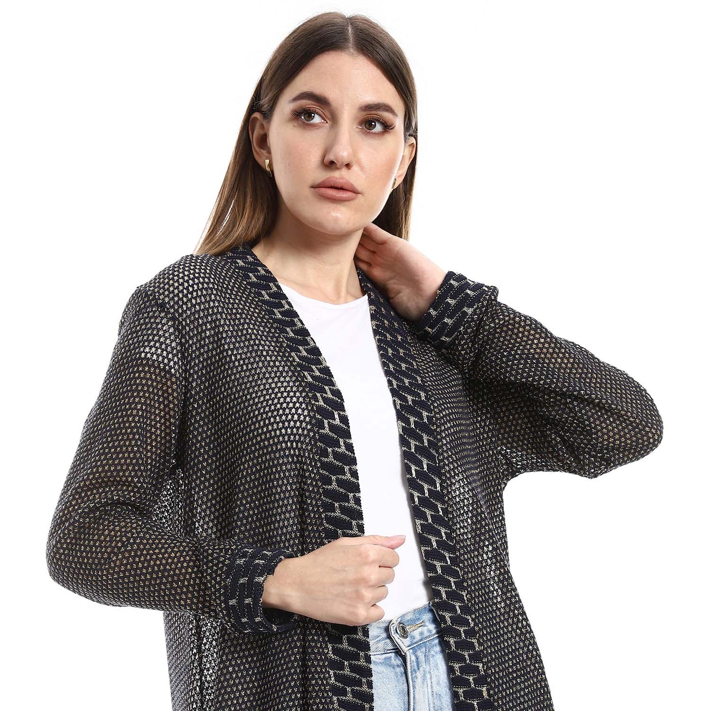 Self-Patterned Cardigan - كارديجان بنقشة ذاتية