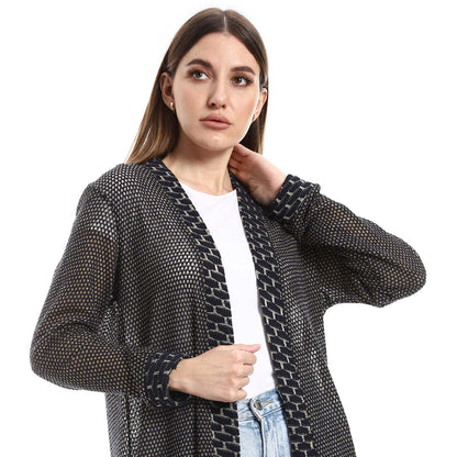 Self-Patterned Cardigan - كارديجان بنقشة ذاتية