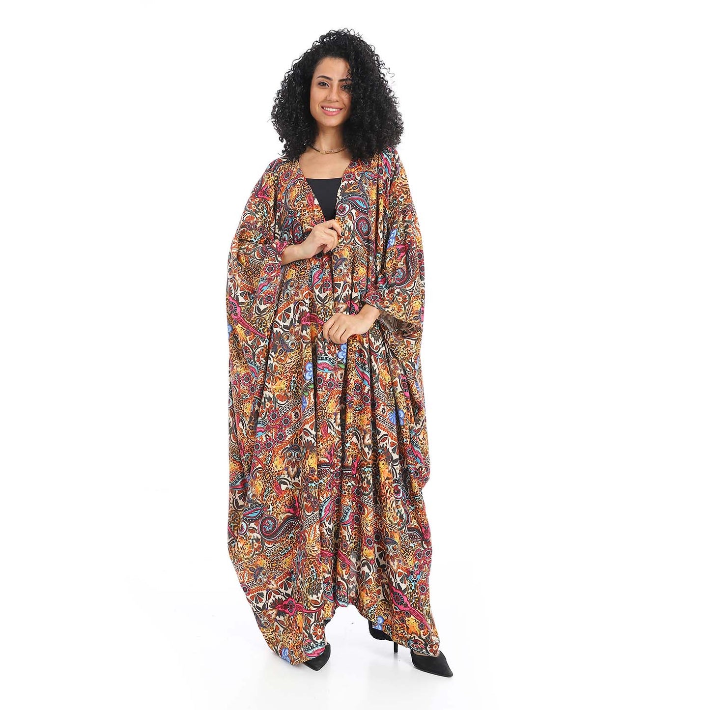 Patterned Long Kimono - كيمونو طويل منقوش