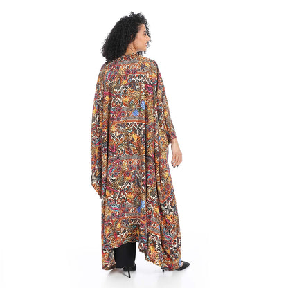Patterned Long Kimono - كيمونو طويل منقوش