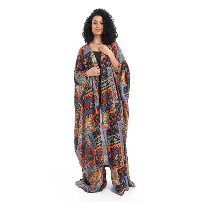 Patterned Long Kimono - كيمونو طويل منقوش