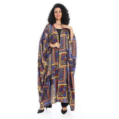 Patterned Long Kimono - كيمونو طويل منقوش