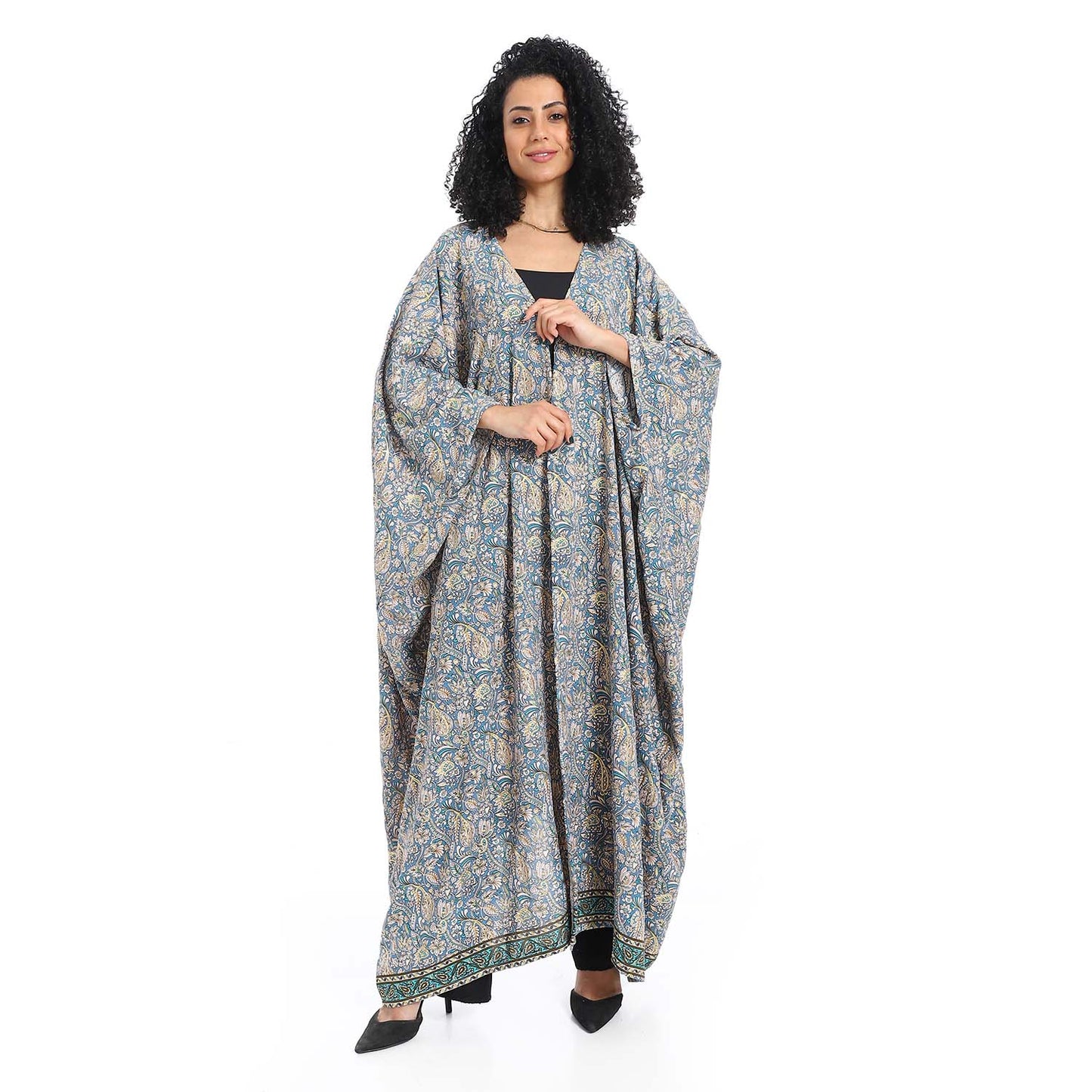 Patterned Long Kimono - كيمونو طويل منقوش