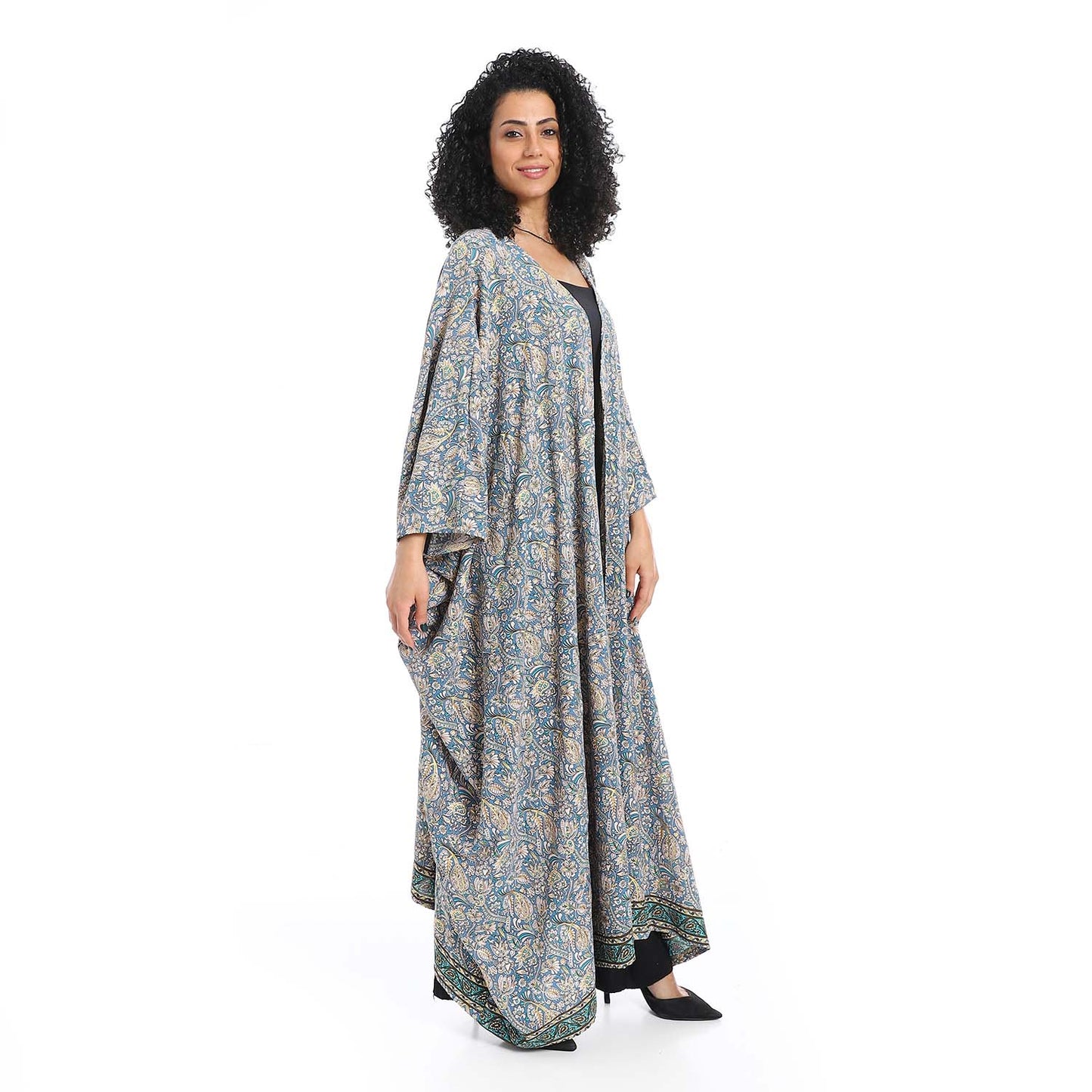 Patterned Long Kimono - كيمونو طويل منقوش