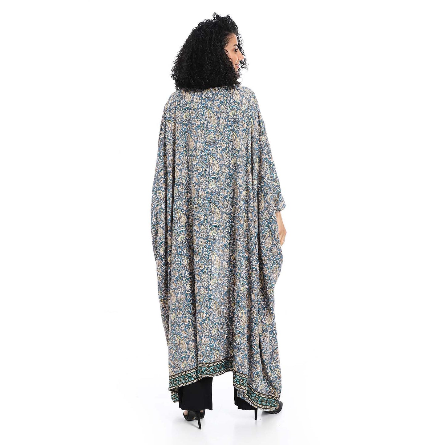 Patterned Long Kimono - كيمونو طويل منقوش
