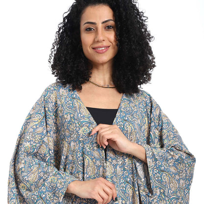 Patterned Long Kimono - كيمونو طويل منقوش