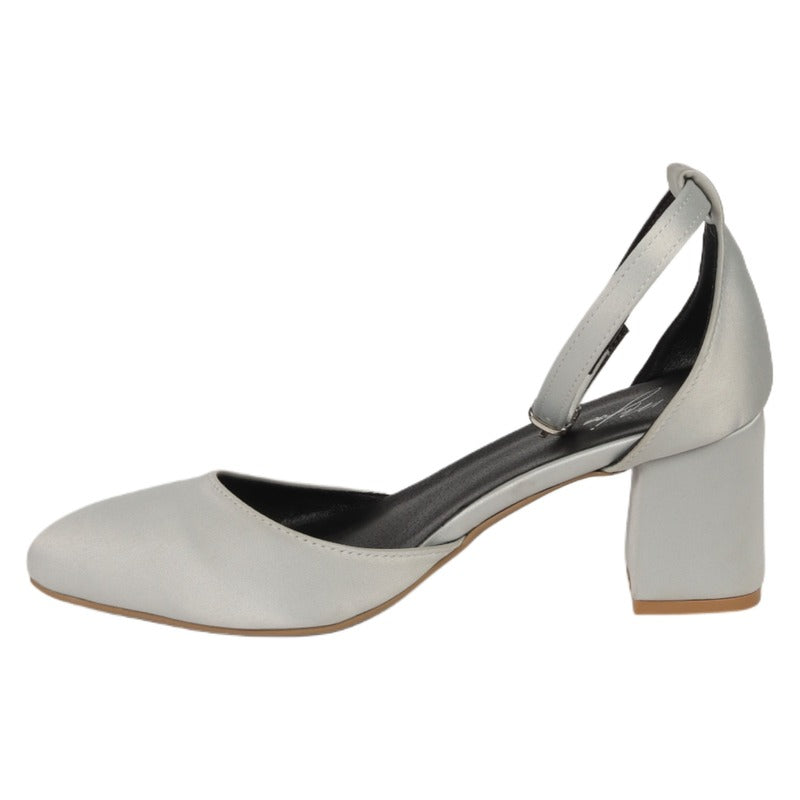 Silver Soiree Satin High Heels