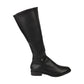 Black Half Zipper Knee High Boots