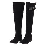 Black Suede Knee High Boots