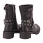 Black Decorative Buckles Half Boots