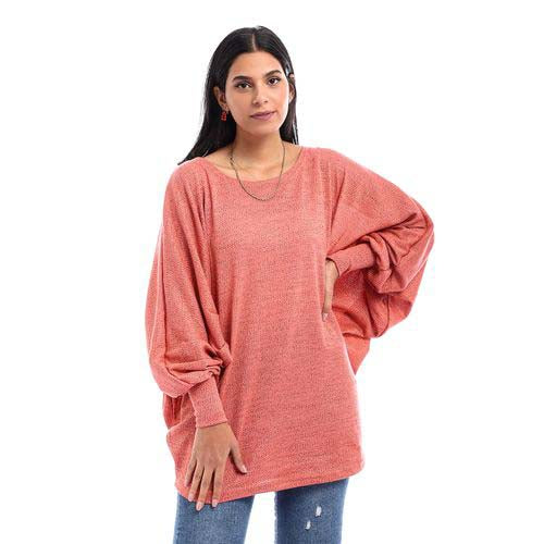 Batwing Sleeve Loose Blouse - بلوزة فضفاضة بأكمام واسعة