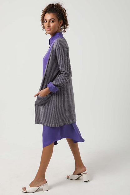 Open Front Striped Cardigan - كارديجان مفتوح مخطط