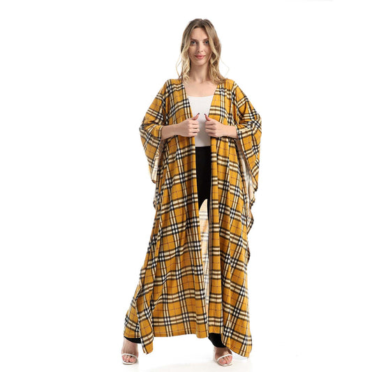 Checkered Long Kaftan - قفطان طويل كاروهات