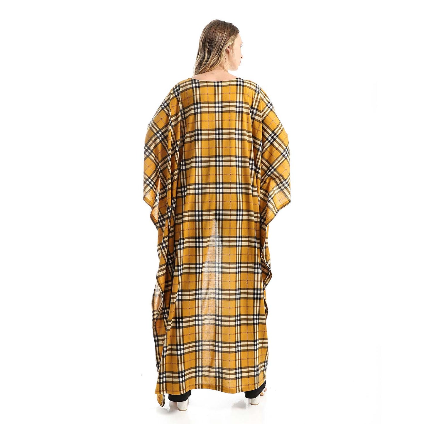 Checkered Long Kaftan - قفطان طويل كاروهات