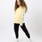 Yellow Printed Sleeve Top for Girls