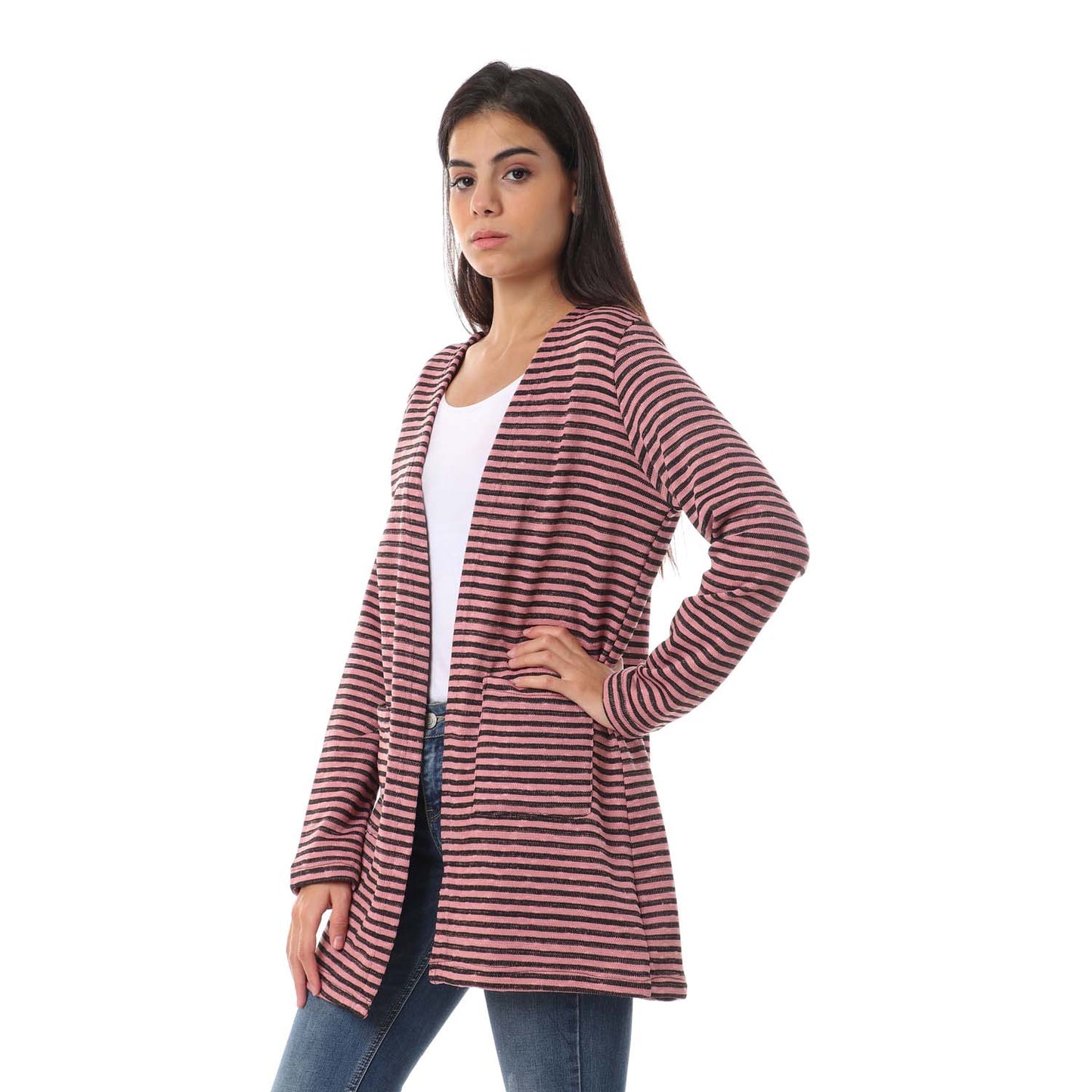 Hairline Stripes Cardigan - كارديجان بخطوط رفيعة