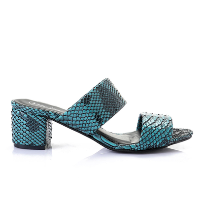 Snake Print Heeled Slipper